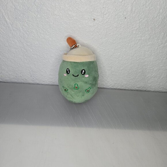 Kawaii Boba / Bubble Milk Tea Matcha Green Plushie Keyring - Picture 1 of 7